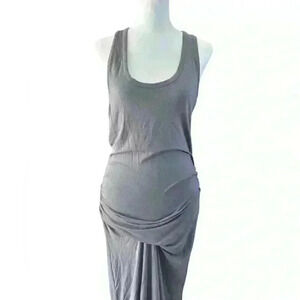 Young Fabulous & Broke Grey Hampton Maxi Dress Ruched Racer  Back Size Medium